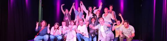 Gruppenfoto auf der Bühne